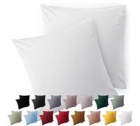 Blumtal Taie Oreiller 80x80 Lot de 2 - Housse de Coussin Microfibre - Taies d'oreillers avec Fermeture enveloppe, certifiée Oeko-Tex, Extra Douce et Lavable - Blanc