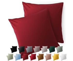 Blumtal Taie Oreiller 80x80 Lot de 2 - Housse de Coussin Microfibre - Taies d'oreillers avec Fermeture enveloppe, certifiée Oeko-Tex, Extra Douce et Lavable - Rouge Aurore