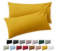 Blumtal Taies d'oreiller (Lot de 2) - 50x75 Taies d'oreiller en Microfibres avec Fermeture par enveloppe, Extra Douces et lavables, certifiées Oeko-Tex - Jaune
