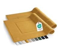 Blumtal Tapis de Bain Absorbant - Tapis Salle de Bain 100% Coton 50x80 cm - Tapis de Salle de Bain & Tapis de Douche certifiés Oeko-Tex - Tapis Bain en Lot de 2 en Spicy Mustard - Jaune