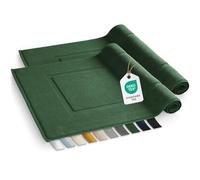 Blumtal Tapis de Bain Absorbant - Tapis Salle de Bain 100% Coton 50x80 cm - Tapis de Salle de Bain & Tapis de Douche certifiés Oeko-Tex - Tapis Bain en Lot de 2 en Vert Foncé