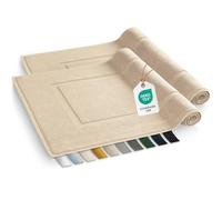Blumtal Tapis de Bain Absorbant - Tapis Salle de Bain 100% Coton 50x80 cm - Tapis de Salle de Bain & Tapis de Douche certifiés Oeko-Tex - Tapis Bain en Lot de 2 en Sand - Beige
