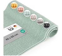 Blumtal - Tapis De Bain Certifié Oeko-TEX - Antidérapant et Absorbant- Tapis Salle De Bain Chenille Moelleux - Tapis De Douche Doux et Lavable - 40x60 cm - Bleu