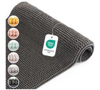 Blumtal - Tapis De Bain Certifié Oeko-TEX - Tapis De Bain Antidérapant et Absorbant - Carpette De Douche Chenille Moelleuse - Carpette De Douche Douce et Facilement Lavable - 50x80 cm - Gris Foncé