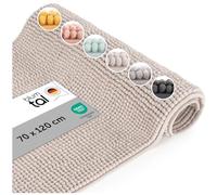 Blumtal - Tapis De Bain Certifié Oeko-TEX - Tapis De Bain Antidérapant et Absorbant - Carpette de Douche Chenille Moelleuse - Carpette De Douche Douce et Facilement Lavable - 70x170 cm - en Beige