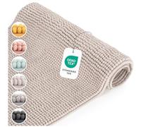 Blumtal - Tapis De Bain Certifié Oeko-TEX - Tapis De Bain Antidérapant et Absorbant - Carpette De Douche Chenille Moelleuse - Carpette De Douche Douce et Facilement Lavable - 50x80 cm - en Beige