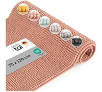 Blumtal - Tapis De Bain Certifié Oeko-TEX - Tapis De Bain Antidérapant et Absorbant- Tapis Salle De Bain Chenille Moelleux - Tapis De Douche Doux et Lavable - 70x120 cm - Rose