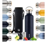 Blumtal Thermos - Bouteille en acier inoxydable à double paroi, sans BPA et isolante - Bouteille en acier inoxydable - Bouteille de thé - Gourde thermique - Gourde de sport,750ml,Bleu foncé