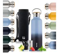 Blumtal Thermos - Bouteille en acier inoxydable à double paroi, sans BPA et isolante - Bouteille en acier inoxydable - Bouteille de thé - Gourde thermique - Gourde de sport,500ml,Gris - Bleu foncé