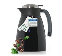 Blumtal Thermos de 1 l - Théière sans BPA avec fermeture Quick Tip - Verseuse isotherme anti-fuite pour une isolation durable - Théière pour thé et café - Noir