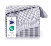 Blumtal torchon Cuisine - Lot de 20 - en 50 x 70 cm - certifiés Oeko-Tex - extrêmement Absorbant - Lavable jusqu'à 95°C - torchon Vaisselle à Carreaux résistants - Serviette Cuisine de Couleur Grise
