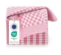 Blumtal torchon Cuisine - Lot de 5 - en 50 x 70 cm - certifiés Oeko-Tex - extrêmement Absorbant - Lavable jusqu'à 95°C - torchon Vaisselle à Carreaux résistants - Serviette Cuisine de Couleur Rouge