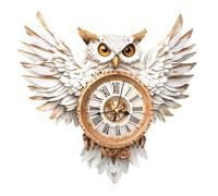 Blumuze 3D Puzzle Horloge, 3D Puzzle en Bois Adultes Enfants, DIY 3D Puzzles Mural Horloge Homme Femme Cadeau d'anniversaire, Meilleur Ami (Harfang des Neiges)