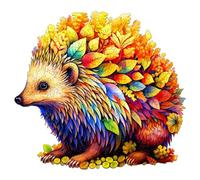 Blumuze Puzzle Bois Adulte 100pc, Hérisson Puzzle en Bois Animaux, Puzzles Animal Unique pour Adulte,Hedgehog Wooden Puzzles (S-21.5 * 19.8cm