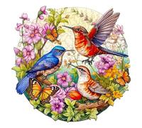 Blumuze Puzzle Bois Adulte 200pcs,Oiseaux et Papillons Puzzle en Bois Animaux, Puzzles Animal Unique pour Adulte 14+, Wooden Puzzles M-11.4 * 11.1in