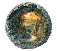 Blumuze Puzzle Bois Adulte 300pcs, Forêt De Cavernes 3D Puzzle en Bois Animaux, Puzzles Animal Unique pour Adulte 14+, 3D Cave Forest World Wooden Puzzles L-34 * 33.7cm