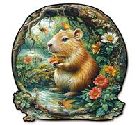 Blumuze Puzzle Bois Adulte, Capybara Puzzle en Bois Animaux, Puzzles en Bois Animal Unique pour Adulte, Wooden Puzzles 200pcs-M-28.2 * 27.7 cm