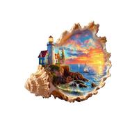 Blumuze Puzzle Bois Adulte, Coucher de Soleil au Bord de la merr Puzzle en Bois Animaux, Puzzles Animal Unique pour Adulte, Sunset by The Seaside Wooden Puzzles 210pcs-L-34 * 32cm