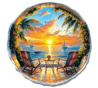 Blumuze Puzzle Bois Adulte, Coucher de Soleil sur l'océan Puzzle en Bois Animaux, Puzzles Animal Unique pour Adulte, Ocean Sunset Wooden Puzzles 107 pcs-S-21.5 * 21.5 cm