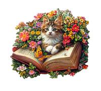 Blumuze Puzzle Bois Adulte, Histoires de Miaou Puzzle en Bois Animaux, Puzzles Animal Unique pour Adulte, Meow Stories Wooden Puzzles 165pcs-M-29 * 25.7cm
