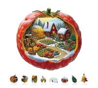 Blumuze Puzzle Bois Adulte, Le Transperceneige Magiqu Puzzle en Bois Animaux, Puzzles Animal Unique pour Adulte,Tomato Winter Farm Wooden Puzzles 250pcs-L-34 * 32.5cm