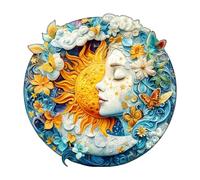 Blumuze Puzzle Bois Adulte, Lune Soleil et Fille Puzzle en Bois Animaux, Puzzles Animal Unique pour Adulte, Moon Sun and Girl Wooden Puzzles 200pcs-M-29 * 29cm