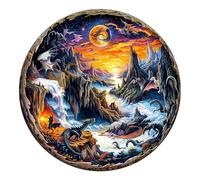 Blumuze Puzzle Bois Adulte, Monde Fantastique en 3D Puzzle en Bois Animaux, Puzzles en Bois Animal Unique pour Adulte, 3D Fantasy World Wooden Puzzles 100pcs-S-21.5 * 21.5cm