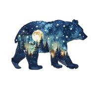 Blumuze Puzzle Bois Adulte, Ours ÉTOILÉ Puzzle en Bois Animaux, Puzzles en Bois Animal Unique pour Adulte, Astral Bear World Wooden Puzzles 200pcs-L-36.5 * 24.2cm