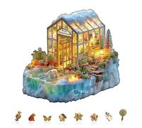 Blumuze Puzzle Bois Adulte, Serre de Glacier Puzzle en Bois Animaux, Puzzles Animal Unique pour Adulte,Glacier Greenhouse Wooden Puzzles 250pcs-L-34 * 32.5cm