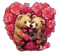 Blumuze Puzzle Bois Adulte, Une Étreinte Éternelle Puzzle en Bois Animaux, Puzzles en Bois Animal Unique pour Adulte, Wooden Puzzles,203pcs-M-30 * 28.1 cm