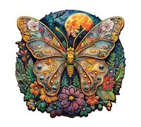 Blumuze Puzzle en Bois Anciens Papillons pour Adulte, Animaux Uniques, 290 Pièces - L-34 * 33.3cm