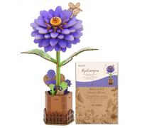 Blumuze Puzzles 3D en Bois, Bouquet De Fleurs en Bois pour Adultes, 3D Puzzle Fleurs Cadeaux pour Femmes Maman Ami sur Son Anniversaire, Noël, Saint-Valentin, Fête De La Mère, Mariage (Dahlia)
