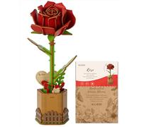 Blumuze Puzzles 3D en Bois, Bouquet De Fleurs en Bois pour Adultes, 3D Puzzle Fleurs Cadeaux pour Femmes Maman Ami sur Son Anniversaire, Noël, Saint-Valentin, Fête De La Mère, Mariage (Rose)