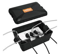 Blumway Grande boîte électrique extérieure (31,8 x 21,6 x 12,7 cm), housse de rallonge étanche IP54 pour prise de courant, prise de courant, minuteur, prise, lumière de vacances