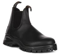 BLUNDSTONE Élastique Lug Picots Semelle Cuir Chelsea Bottes Hommes Noir UK 5 -