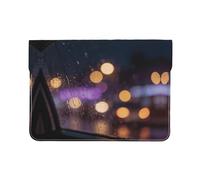 Blur City Night Housse de protection en cuir PU pour ordinateur portable 13" pour MacBook, sac d'ordinateur fin pour voyage quotidien