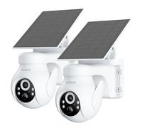 blurams 3MP Caméra Extérieure Solaire WiFi 2pcs, Caméra de Surveillance Extérieure 360° Pan/Tilt à Batterie, Détection de Mouvement PIR, Vision Nocturne en Couleur, IP65, WiFi 2.4GHz