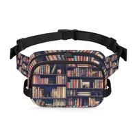 Blurred Old Bookshelf Sac banane multifonction pour voyage, sport, course à pied, sac banane pour femmes, hommes, filles, garçons, couleur, XL, Organiseur de sac
