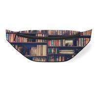 Blurred Old Bookshelf Sac banane pour femmes, hommes, filles, garçons, enfants, sac banane pour voyage, sport, course à pied, couleur, M