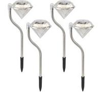 Blusea Lampe Solaire Exterieure Jardin, 4 pcs Diamant Lampe Jardin Sans Fil LED Décoration Eclairage Solaire Extérieur Pour Chemins Pelouse Etanche Lumière Froide, Changement de Couleur G