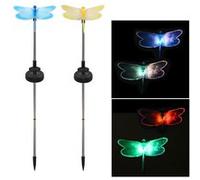 Blusea Lampe Solaire Pour Chemins, 2 pcs Coloré Lumière de pieu de Jardin Colibri Libellule Papillon, LED Décoration Eclairage Solaire Extérieur Pour Pelouse G