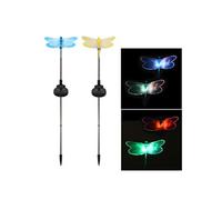 Autre décoration d'extérieur Docooler Blusea Lampe Solaire Pour Chemins, 2 pcs Coloré Lumière de pieu de Jardin Colibri Libellule Papillon, LED Décoration Eclairage Solaire Extérieur Pour