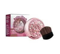 Blush à poudre compacte avec pinceau, poudre légère pour un éclat naturel, effet lumineux scintillant, facile à appliquer et à moduler, longue tenue