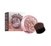 Blush à poudre compacte avec pinceau, poudre légère pour un éclat naturel, effet lumineux scintillant, facile à appliquer et à moduler, longue tenue