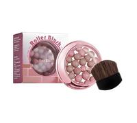 Blush à poudre compacte avec pinceau, poudre légère pour un éclat naturel, effet lumineux scintillant, facile à appliquer et à moduler, longue tenue