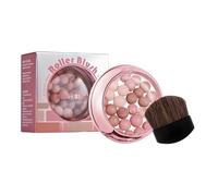 Blush à poudre compacte avec pinceau, poudre légère pour un éclat naturel, effet lumineux scintillant, facile à appliquer et à moduler, longue tenue