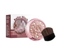 Blush à poudre compacte avec pinceau, poudre légère pour un éclat naturel, effet lumineux scintillant, facile à appliquer et à moduler, longue tenue