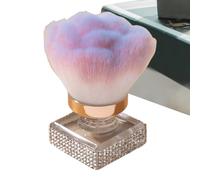 Blush Brush for Cheeks, Soft Bristles Makeup Tool for Contouring, Highlighting, Nail Cleaning, 2.76x1.57 Inches, Manicure Pedicure Accessory with Rhinestone Detail