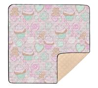 Blush Candy Grand tapis de jeu robuste à motif de Noël pour intérieur et extérieur, confortable, respirant pour salle de jeux pour bébés, enfants, tout-petits, nourrissons, 127 x 127 cm