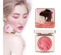 Blush en poudre lisse gaufré sur les joues, blush durable naturel nude, contour satiné crémeux et léger, éclat durable mis en évidence, maquillage naturel (01#)
